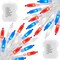 Red White Blue Battery Operated Mini String Lights with 8 Modes- 2 Pack 18 Feet 50 LED Independence Day Decoration Waterproof, Timer for Patriotic Xmas Holiday Party Outdoor Indoor